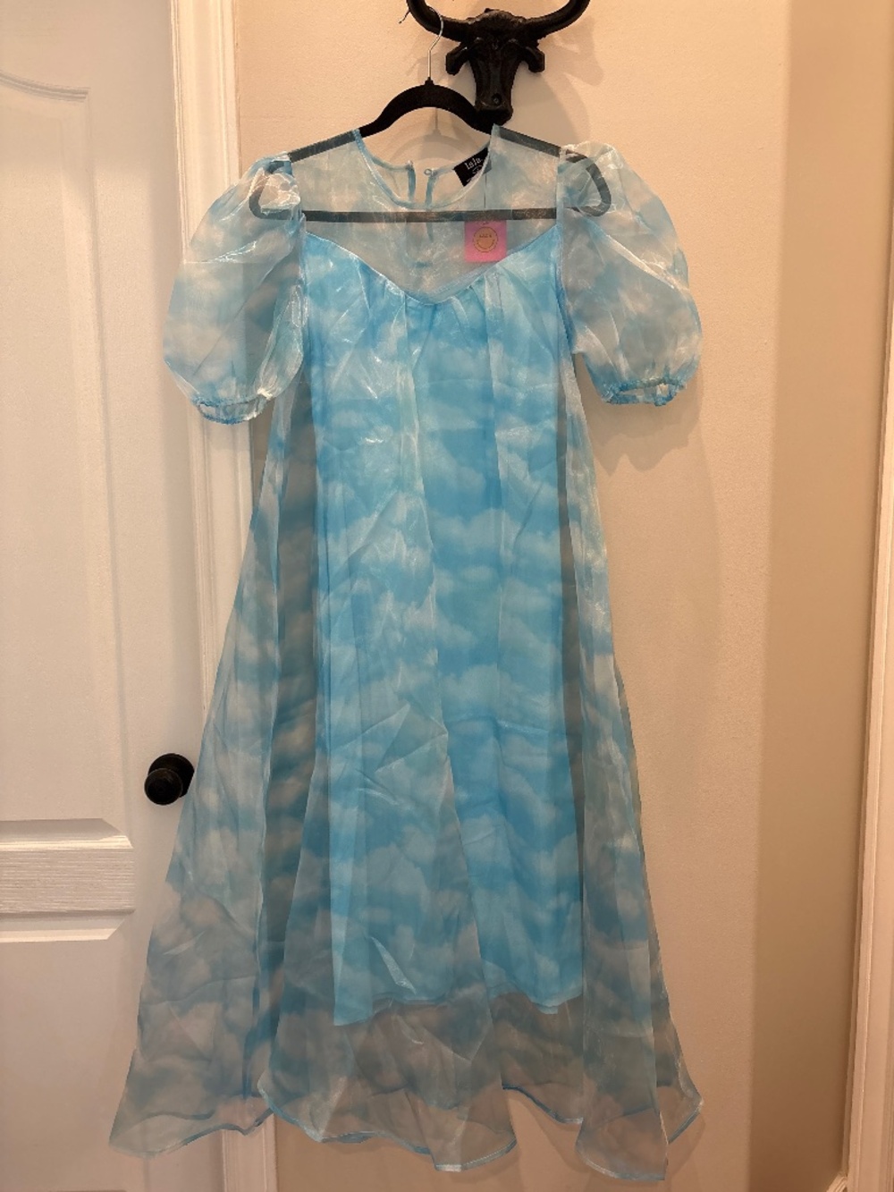 Dressed in LALA dress.